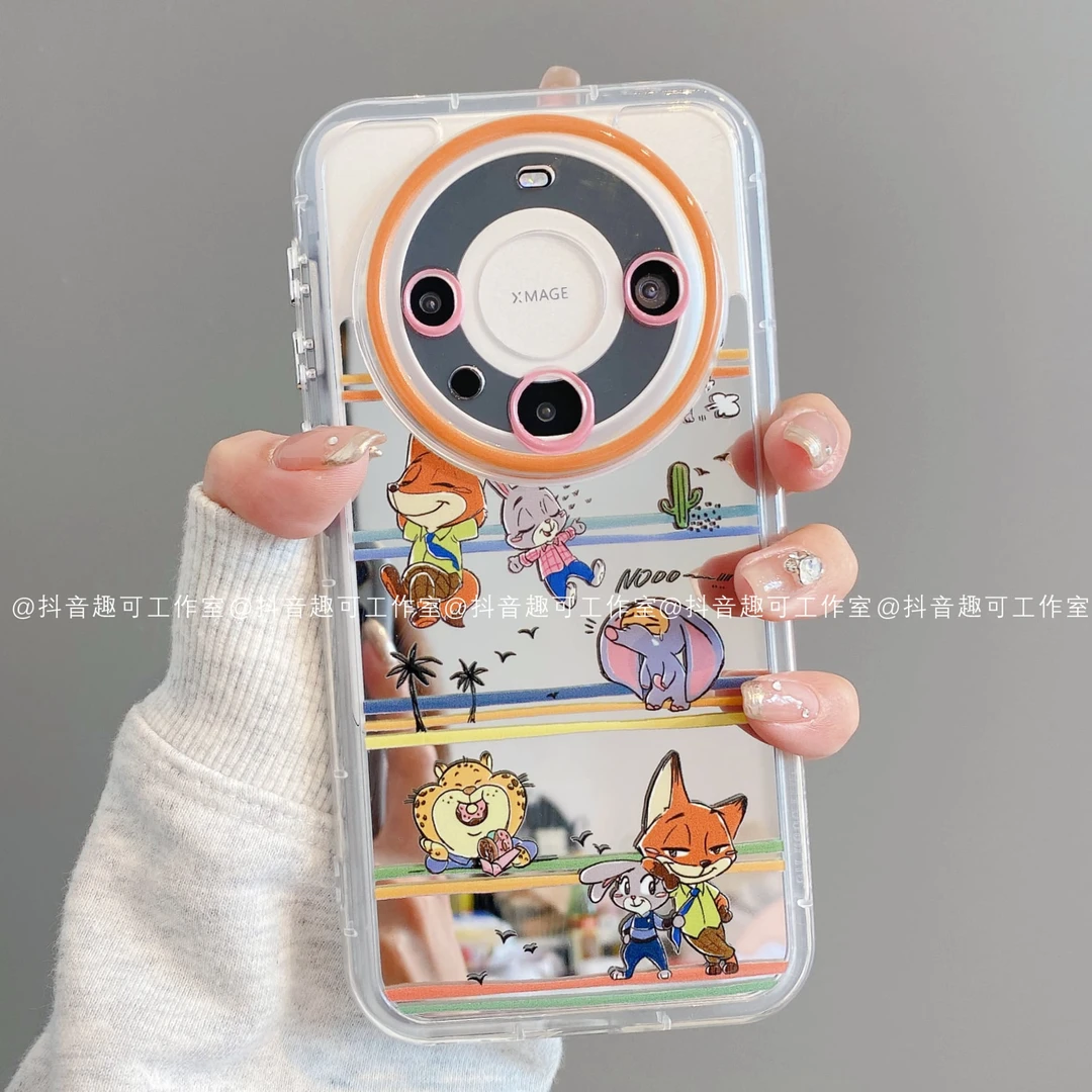 镜面奶油适用华为mate70pro/60/50/40/30苹果17promax手机壳狐狸