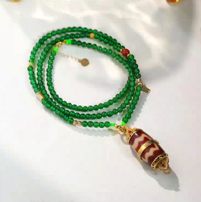 五福临门18K翡翠项链X31539-3