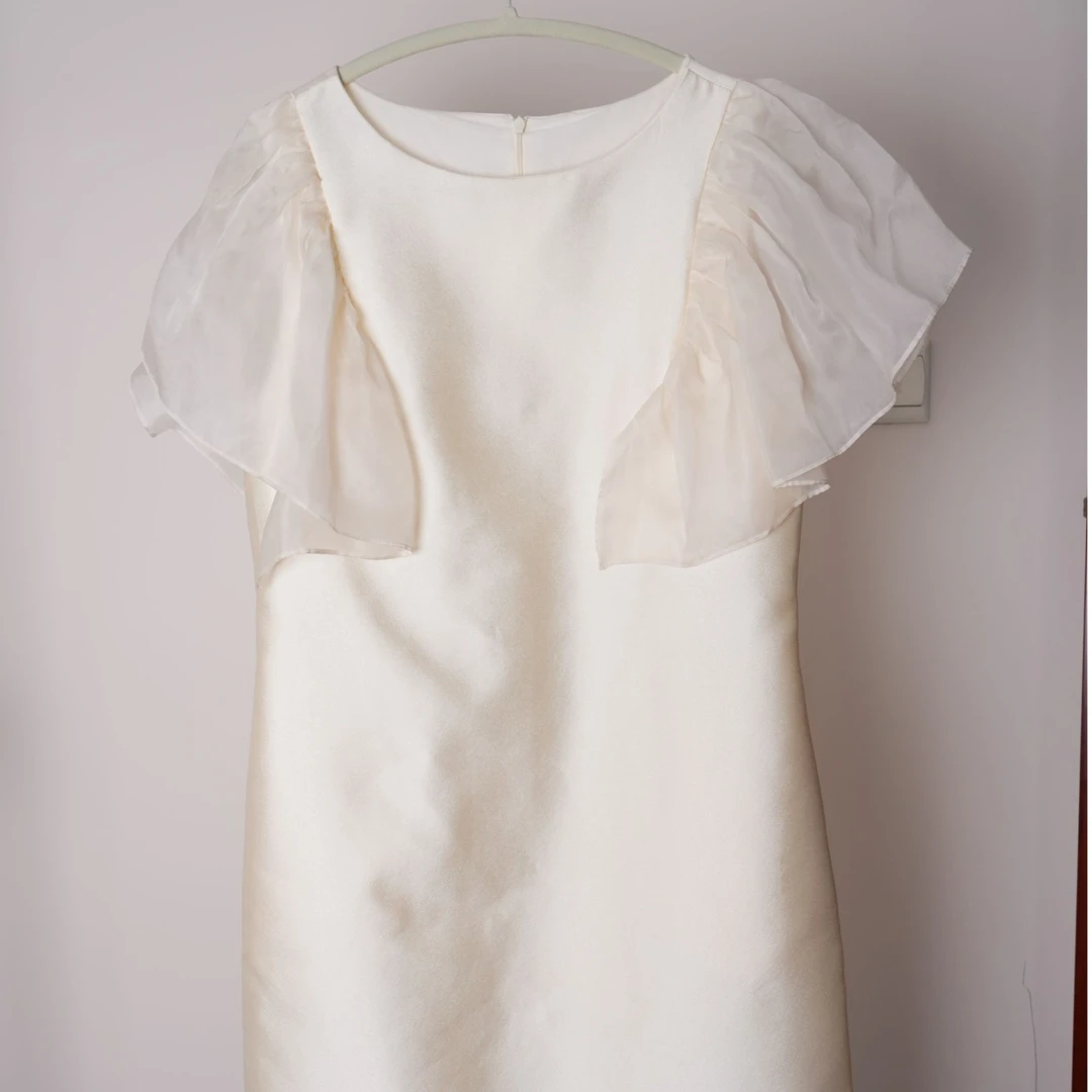 柏总衣橱 | 净白纱袖半身裙 Z249