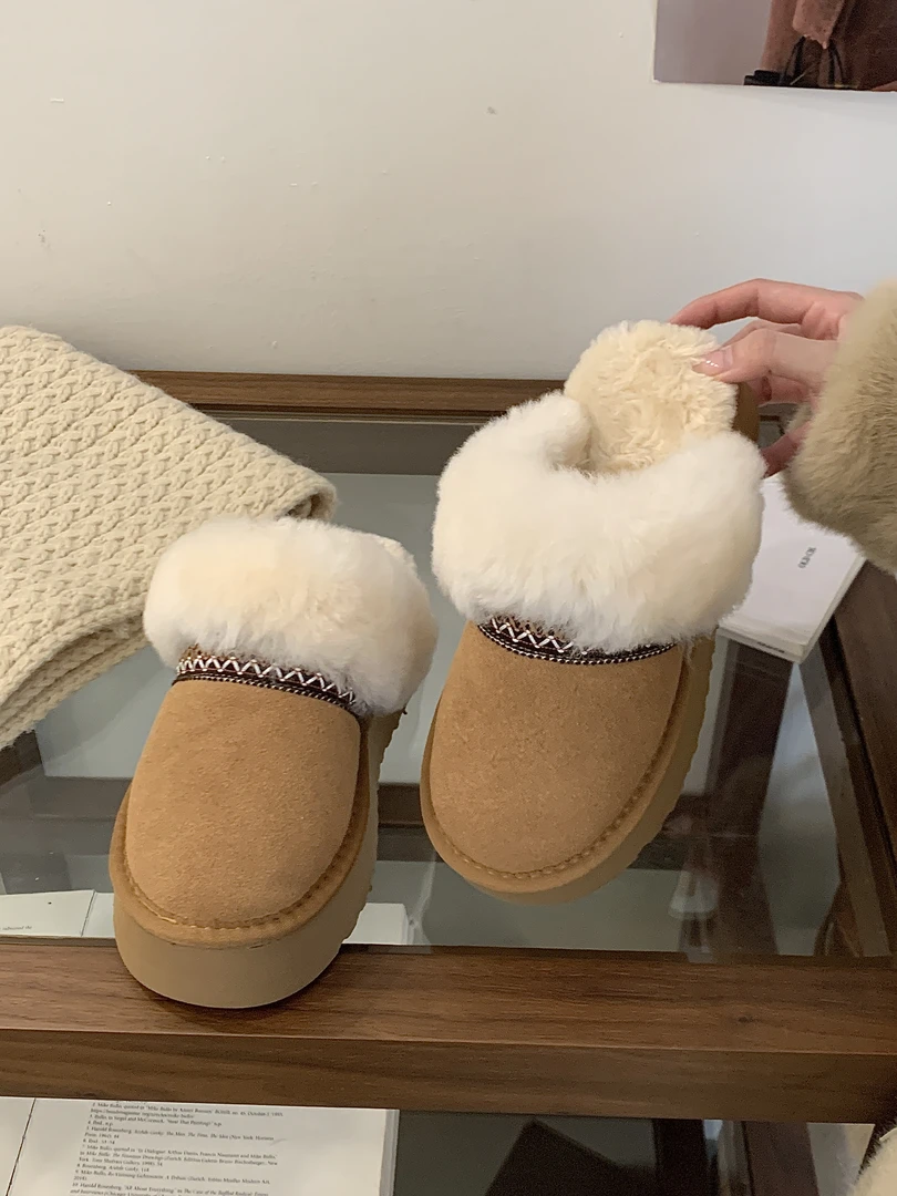 欧美中跟包头款2025居家包头拖韩版拖鞋女款秋冬保暖时尚毛毛鞋女