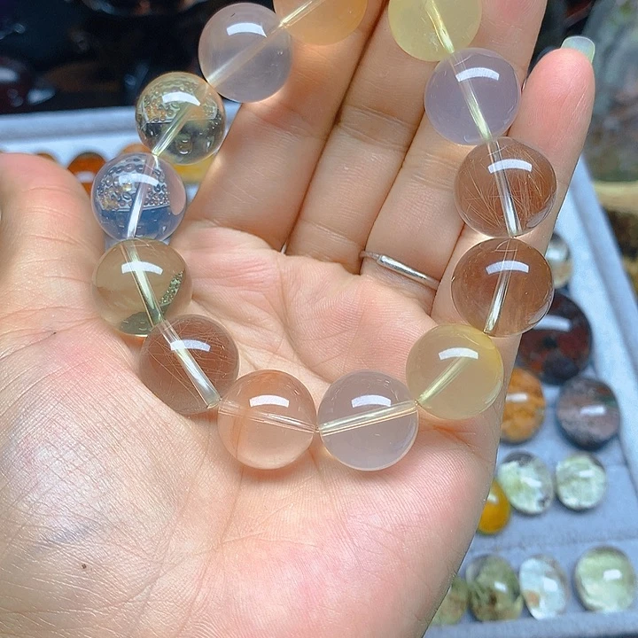 天然多宝手串未镶嵌水晶欢**好