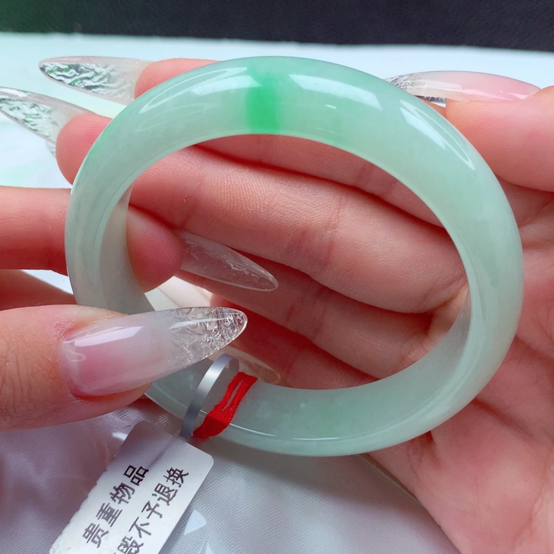 翡翠手镯未镶嵌天然缅甸翡翠A货手镯 65号