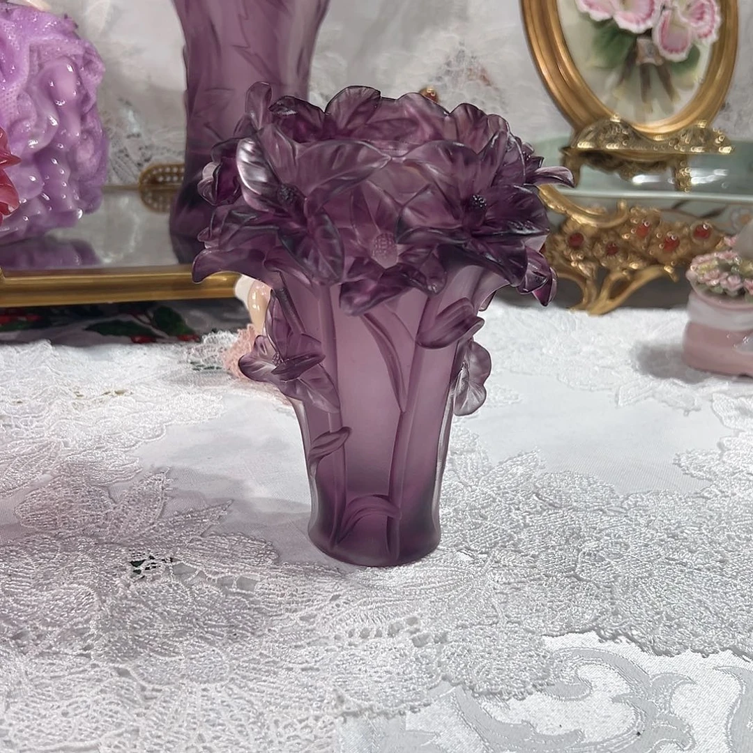 陶瓷QAA410紫色紫薇花瓶