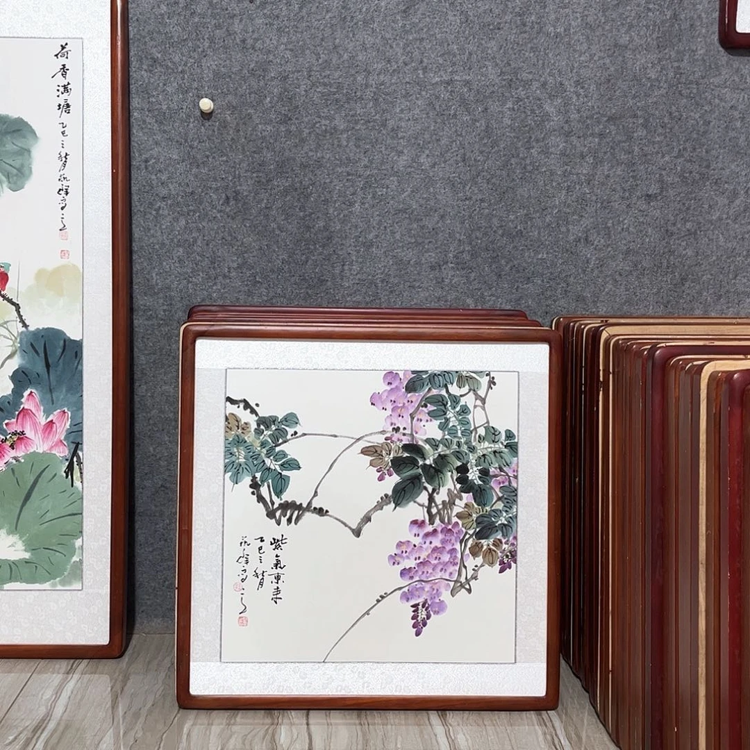 国画书画作品带框63×63