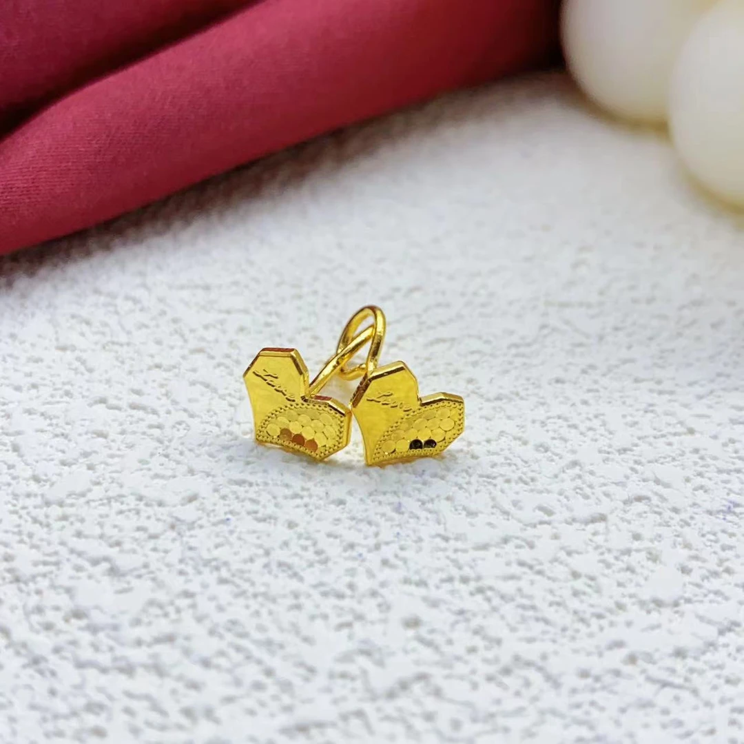 【木韵阁】足金999 黄金5G鱼鳞爱心耳钩时尚百搭耳钉 2.01