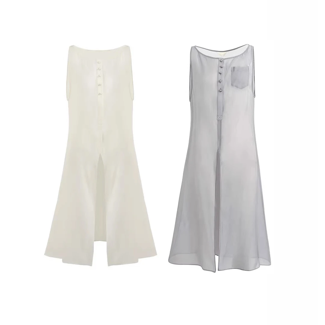 MAKE IF 欧根纱背心裙25年春夏XLM2025SSIF0057——950