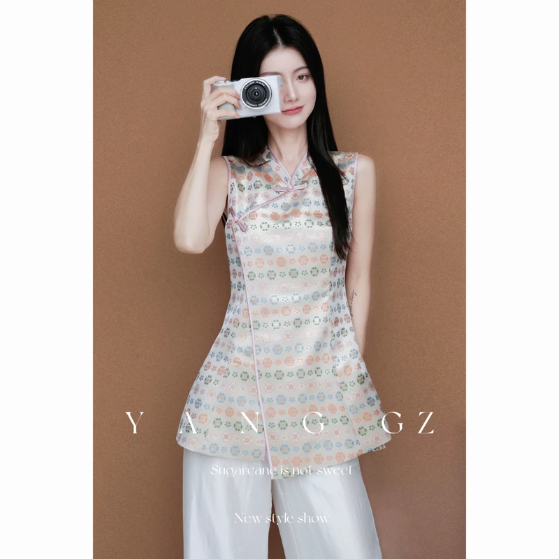 YANG GZ【与晋长安】新中式福禄寿喜团花纹马甲女 GZ5152GL602397