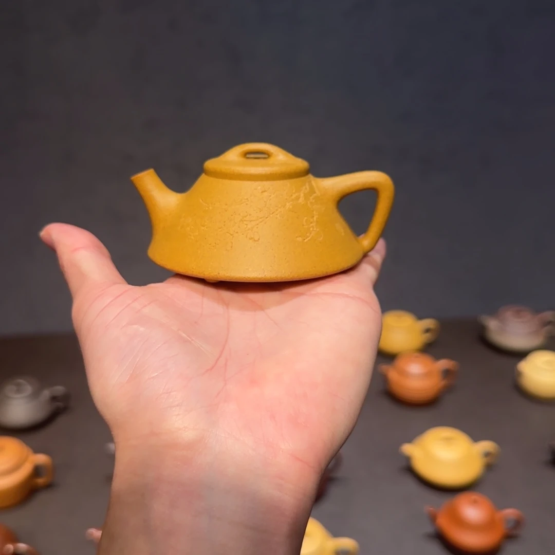姚***生茶壶紫砂文瓢 老宕口黄金段 110cc