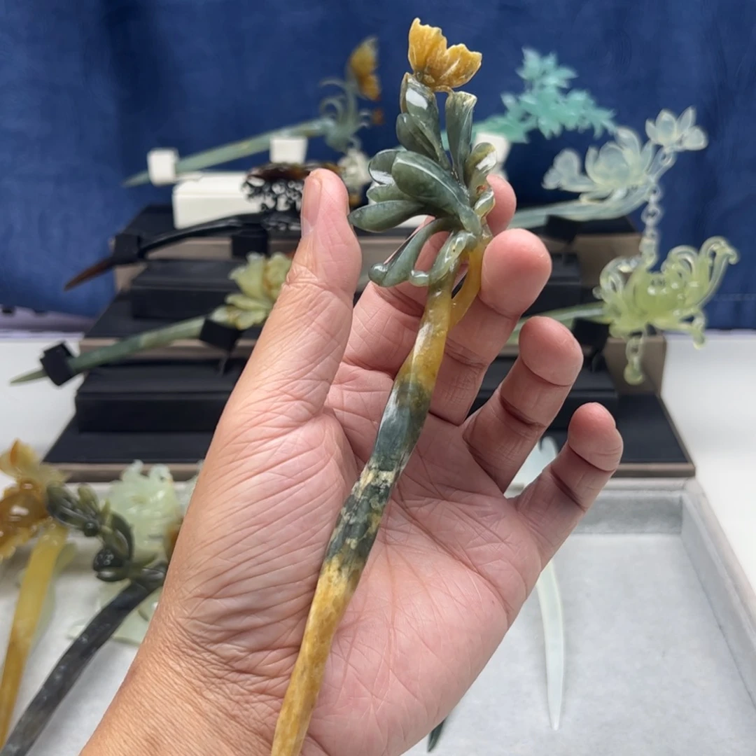 蛇纹石玉未镶嵌福利发簪