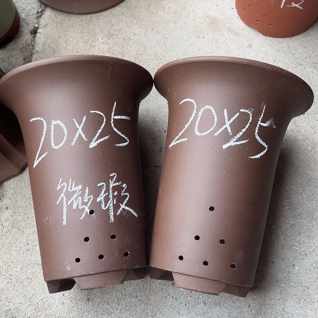 紫砂花盆宜兴紫砂花盆2只
