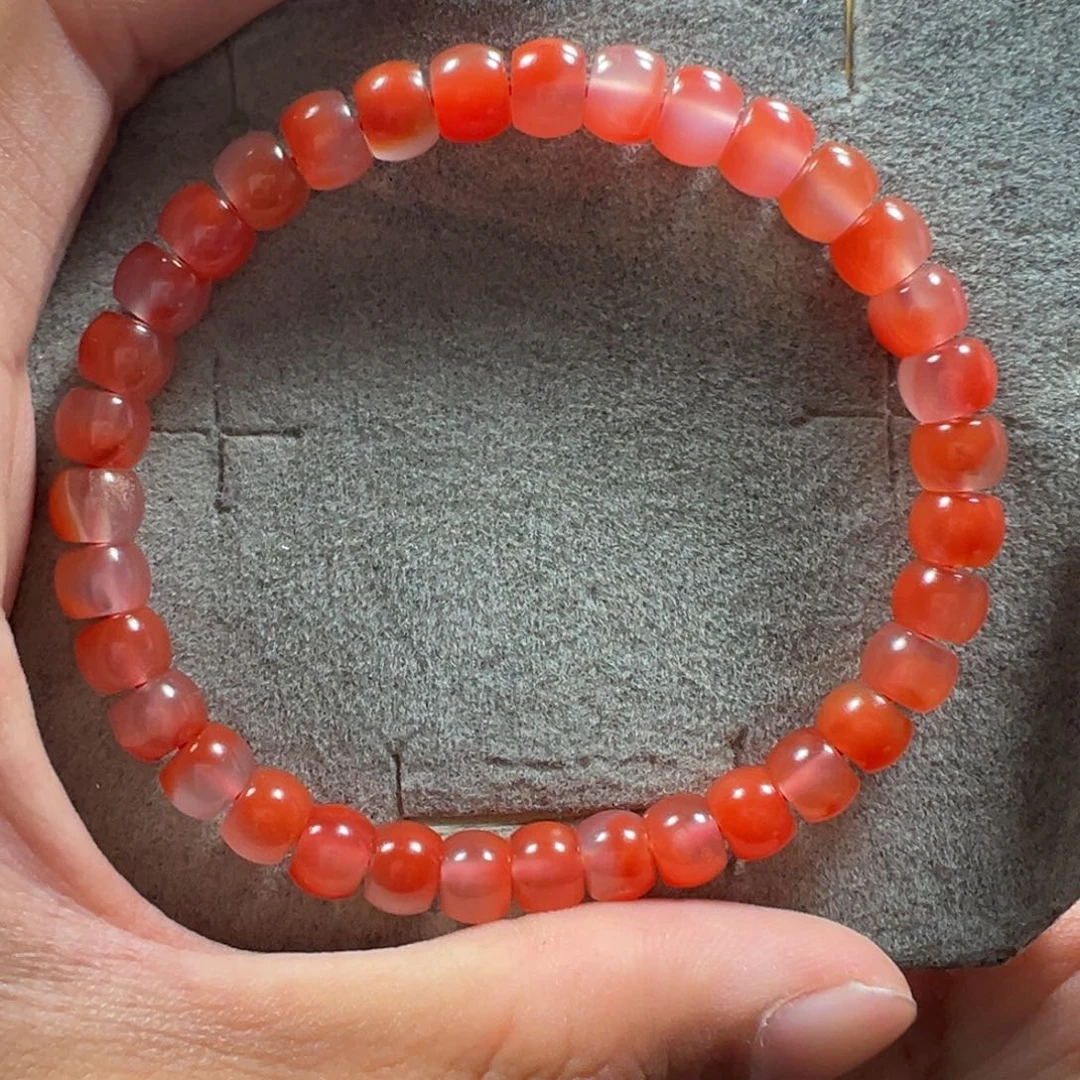 南红玛瑙未镶嵌天然原矿直切单圈6