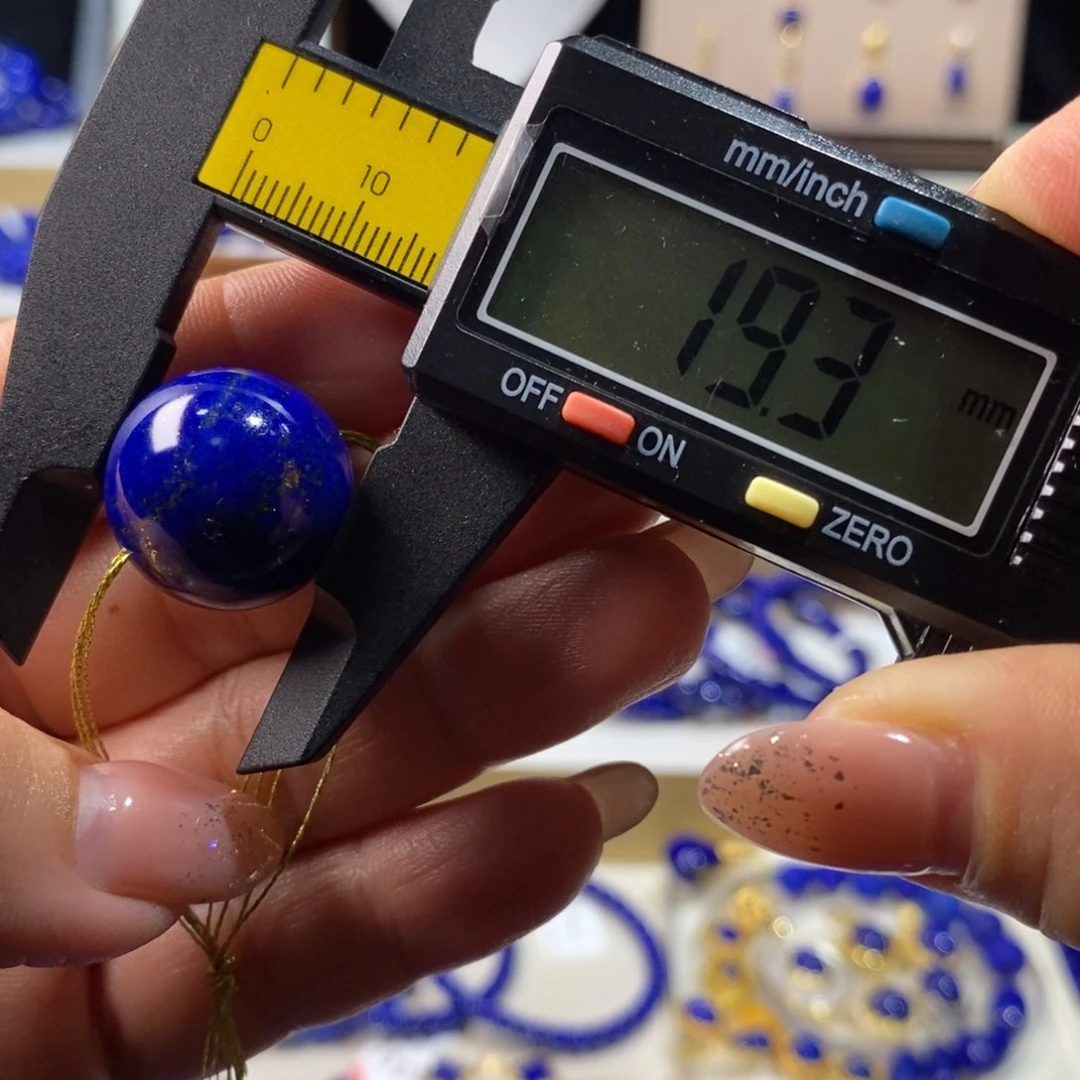 青金石未镶嵌手串19.3m