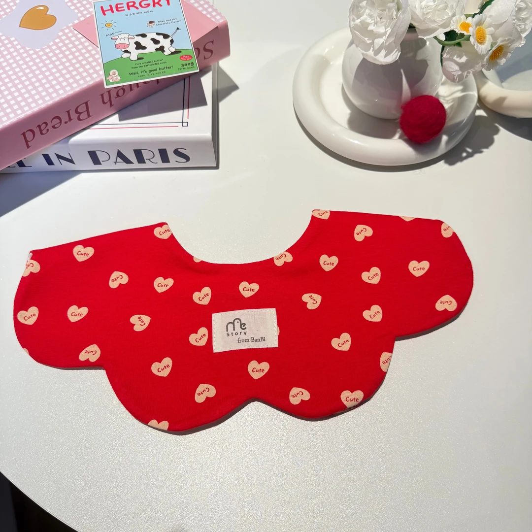 [084]高定高定婴儿口水巾花瓣围兜新生儿防吐奶柔软透气围嘴