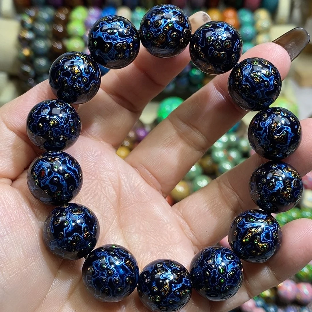 大漆珠1.5极光蓝镶嵌欧