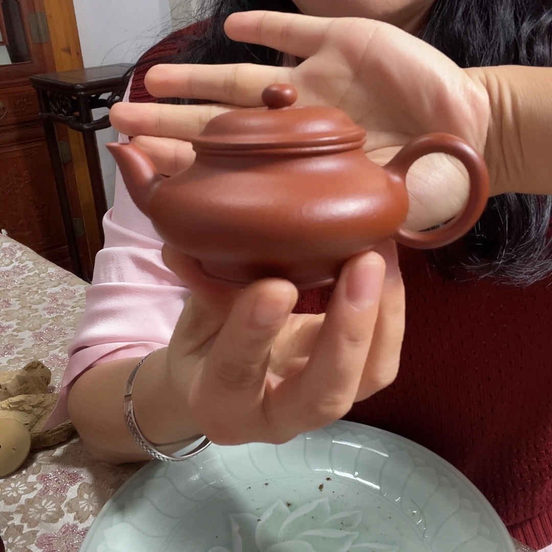 茶壶紫砂半手工 矮宫灯壶 100毫升