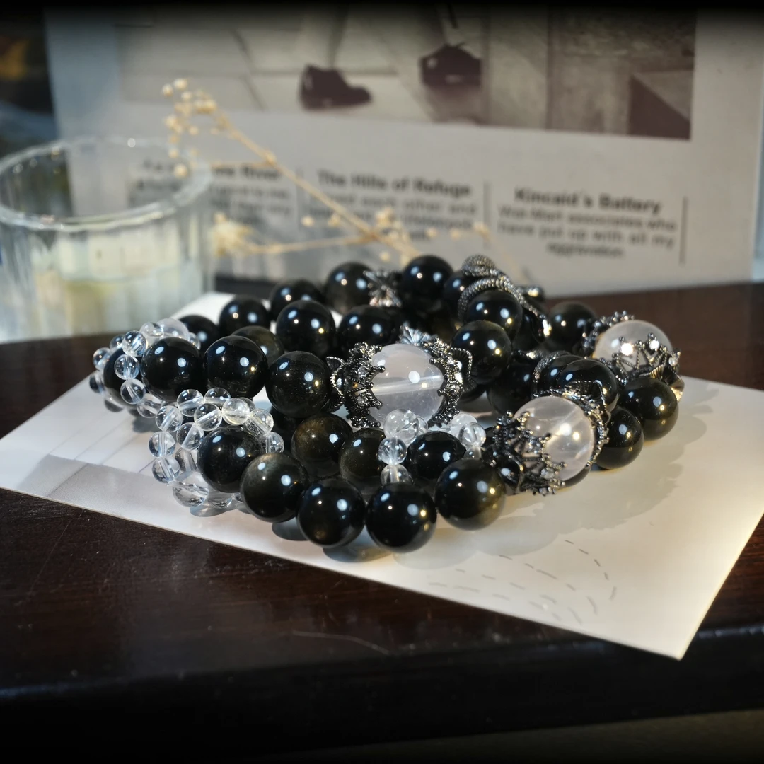 原创金曜石搭配星光粉单圈手链 多样性发一件 约11mm CC3677