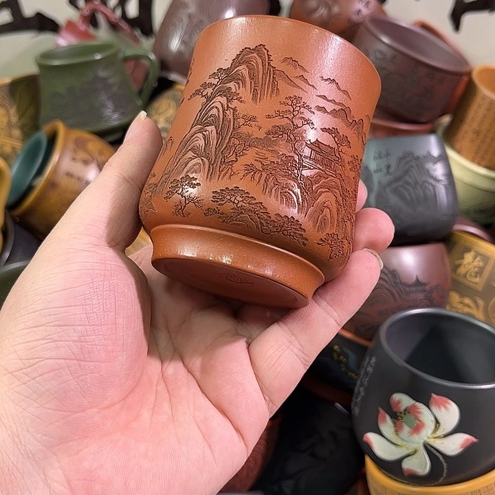 茶杯紫砂宠***任全手工紫砂主人杯