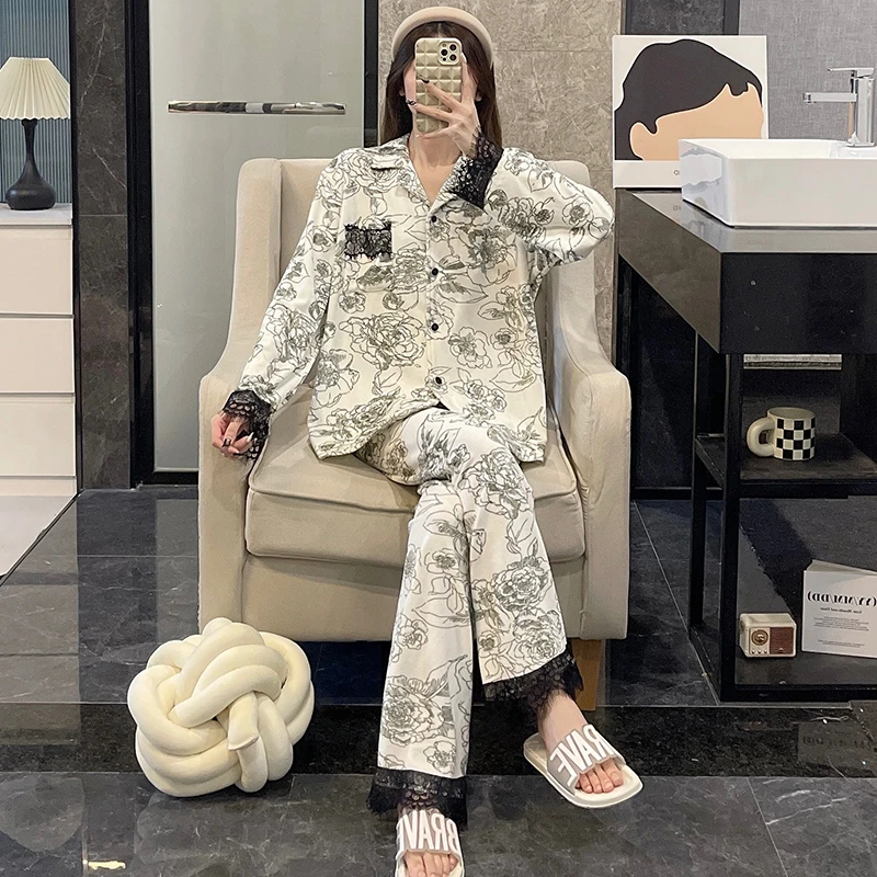 海岛绒睡衣女秋冬季2025新款加厚珊瑚绒网红保暖大码春家居服套装