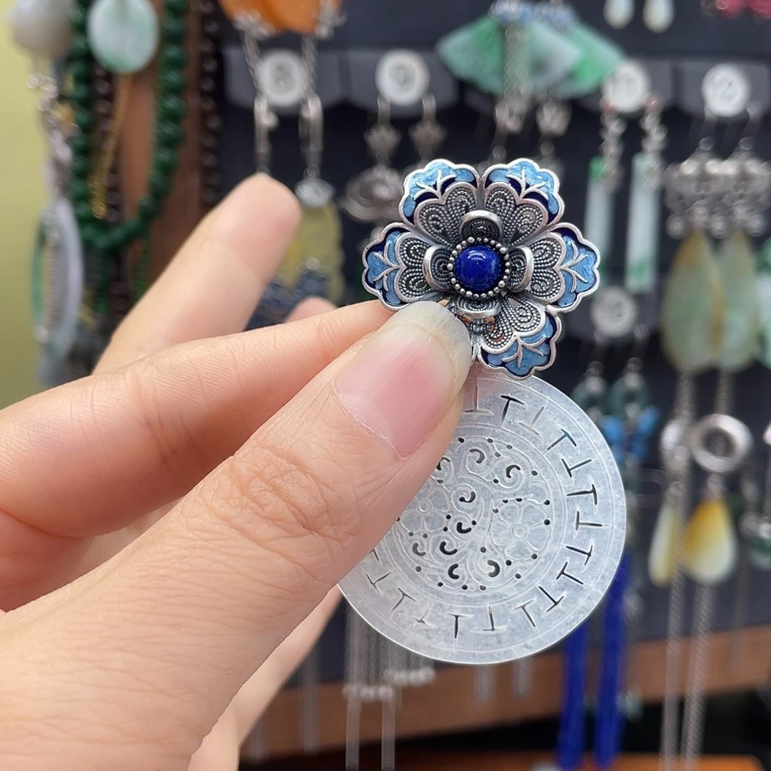 翡翠银S925镶嵌耳饰觉*271ghbhh