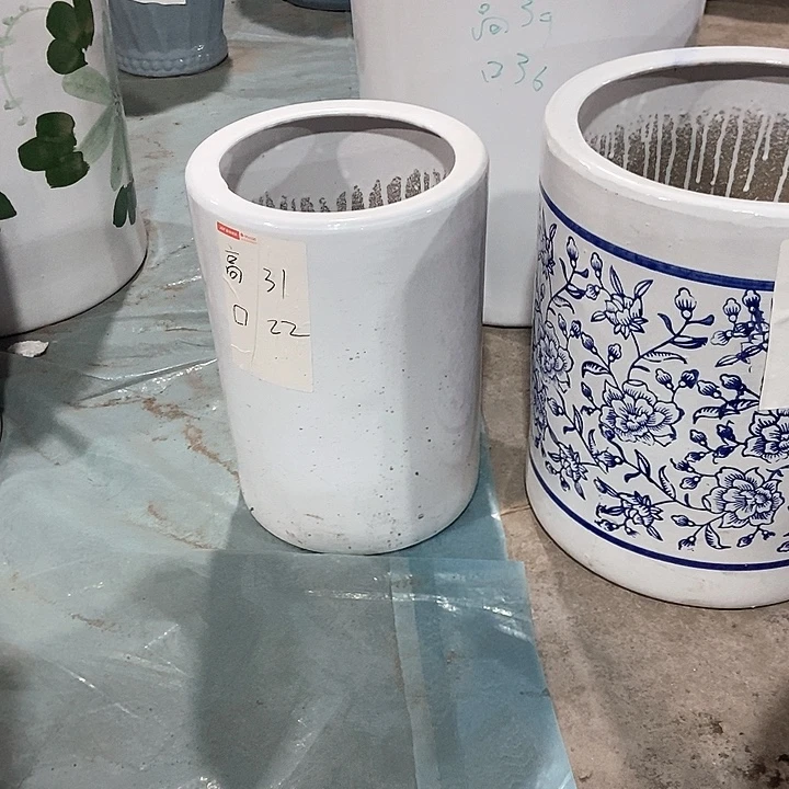 高温烧制白直筒大号一个