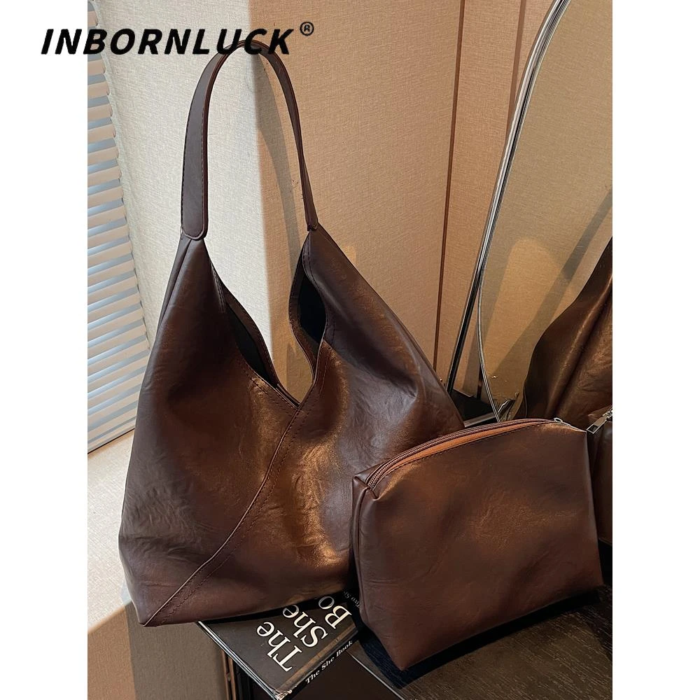 法式复古腋下包包女2025新款早秋超火大容量托特包百搭通勤单肩包