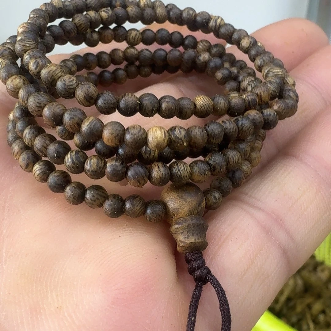 沉香手串3mm棋楠沉香手串天然结香