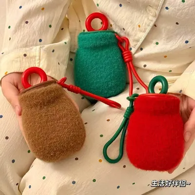复古挂绳毛绒注水热水袋便携小号随身暖手学生迷你暖水袋