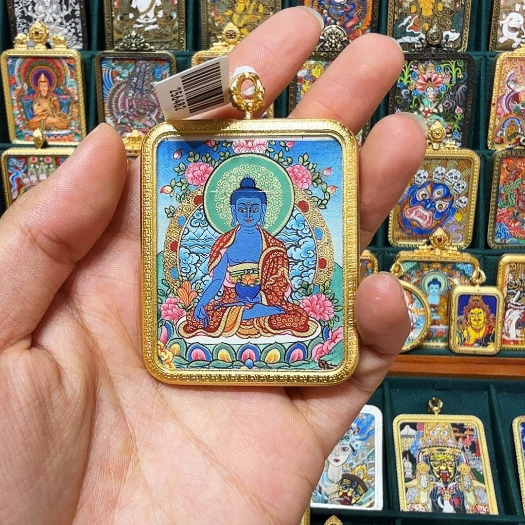 吊坠热贡纯手绘唐卡非遗文化