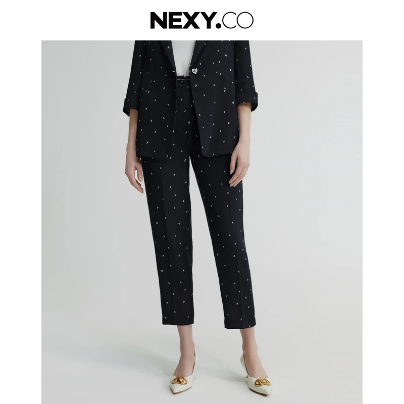 NEXY.CO/奈蔻丝绸九分裤|设计桑蚕丝|气质|高级感轻奢|XV02655Q7