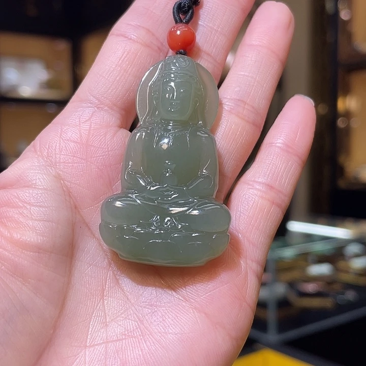 颈饰未镶嵌和田玉观音