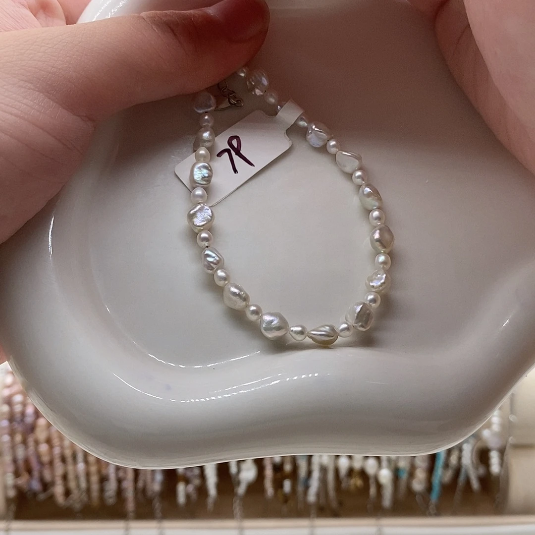 银S925镶嵌手绳淡水珍珠