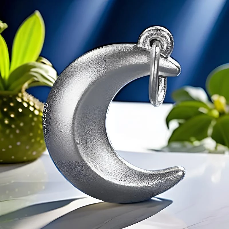 吊坠足银 仙女风999纯银月亮吊坠白月光小众锁骨项链轻奢气质女