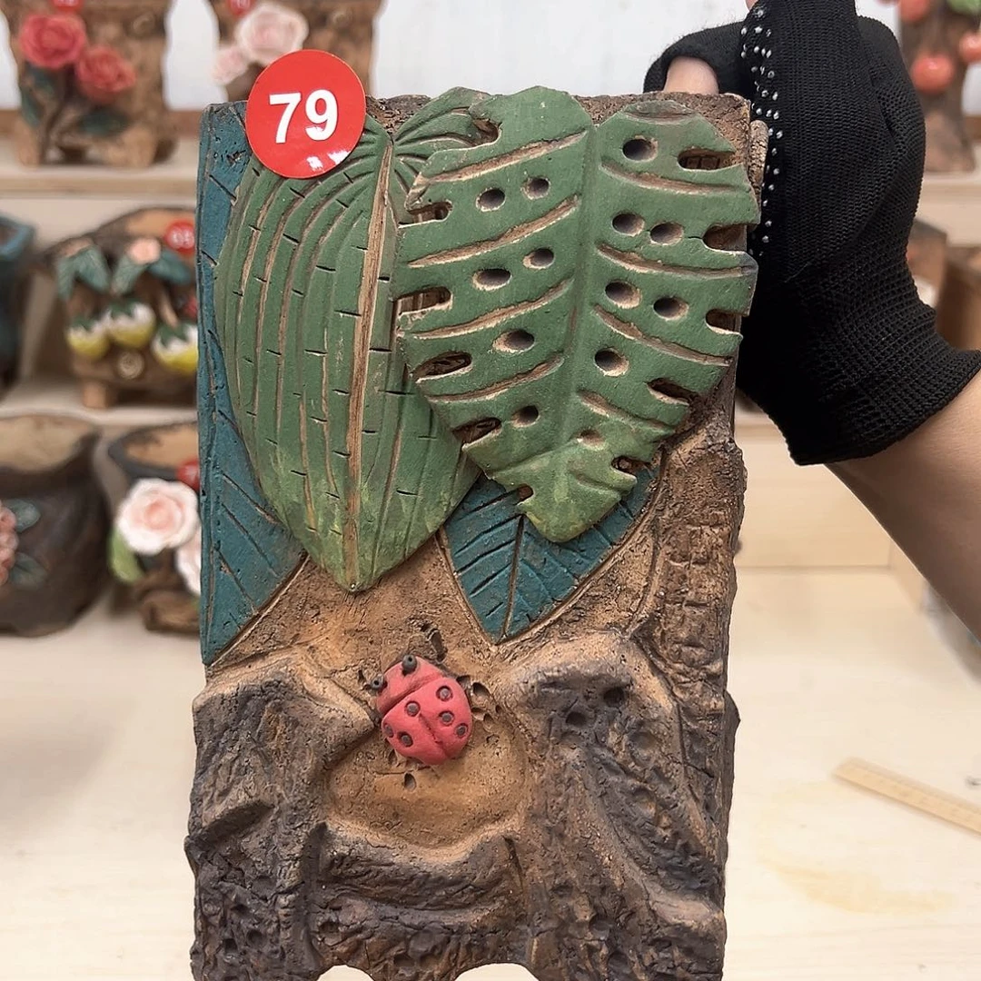 紫砂花盆79号内口10.5外高23
