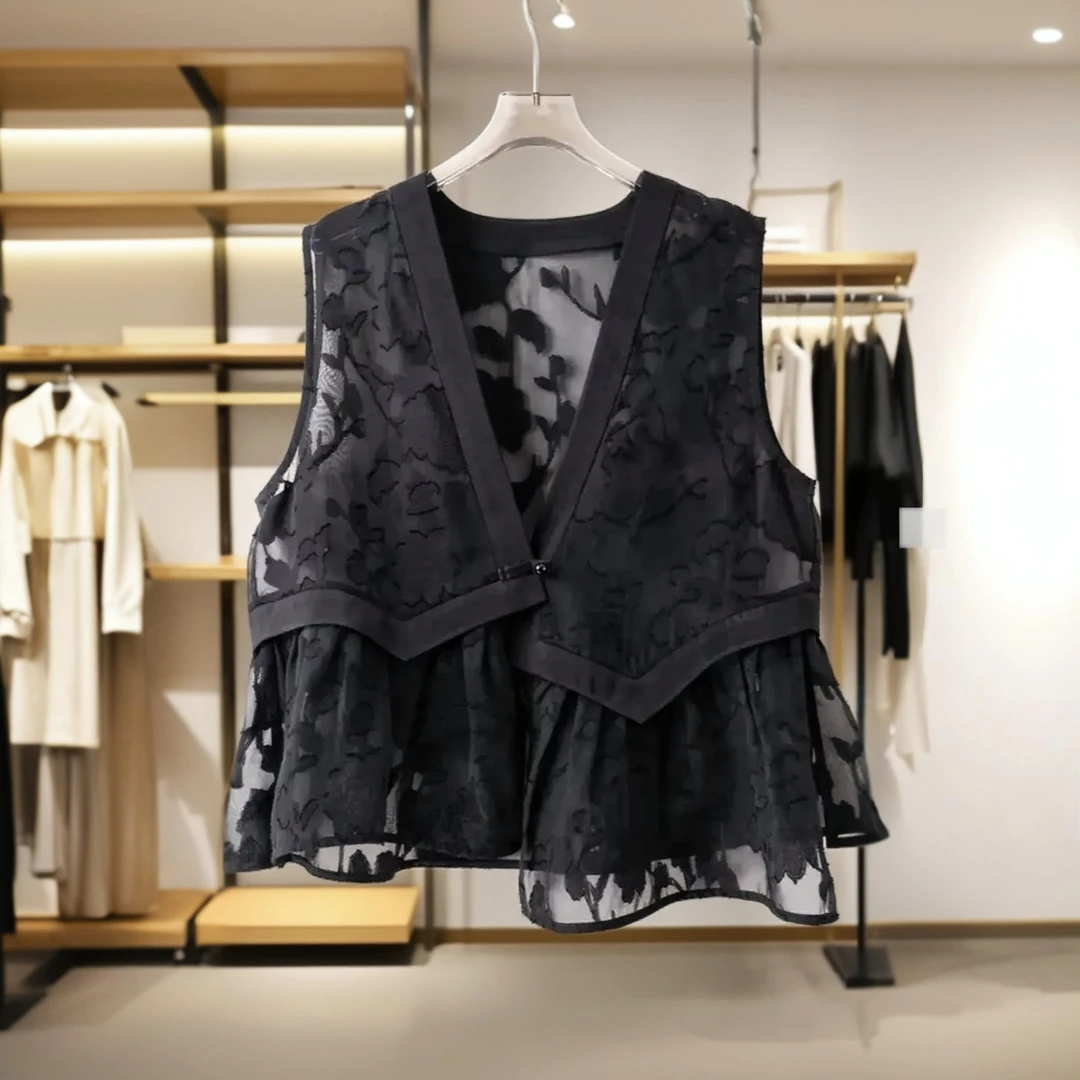 高端国风提花马甲外套女2025新款新中式重工薄款马夹背心上衣