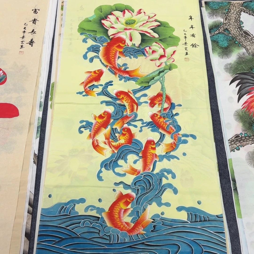 国画140×70工笔手绘画画画