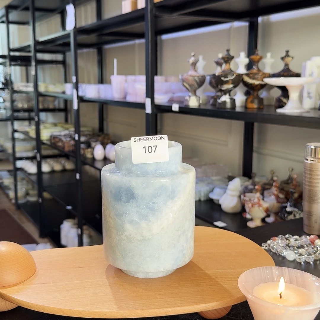 大理石107蓝水晶小花瓶福利