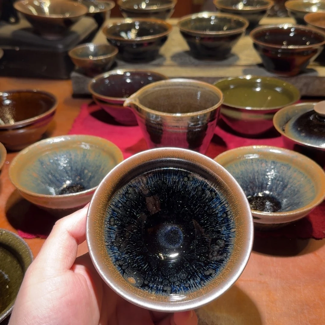 艺***画茶盏原矿曜变天目样品