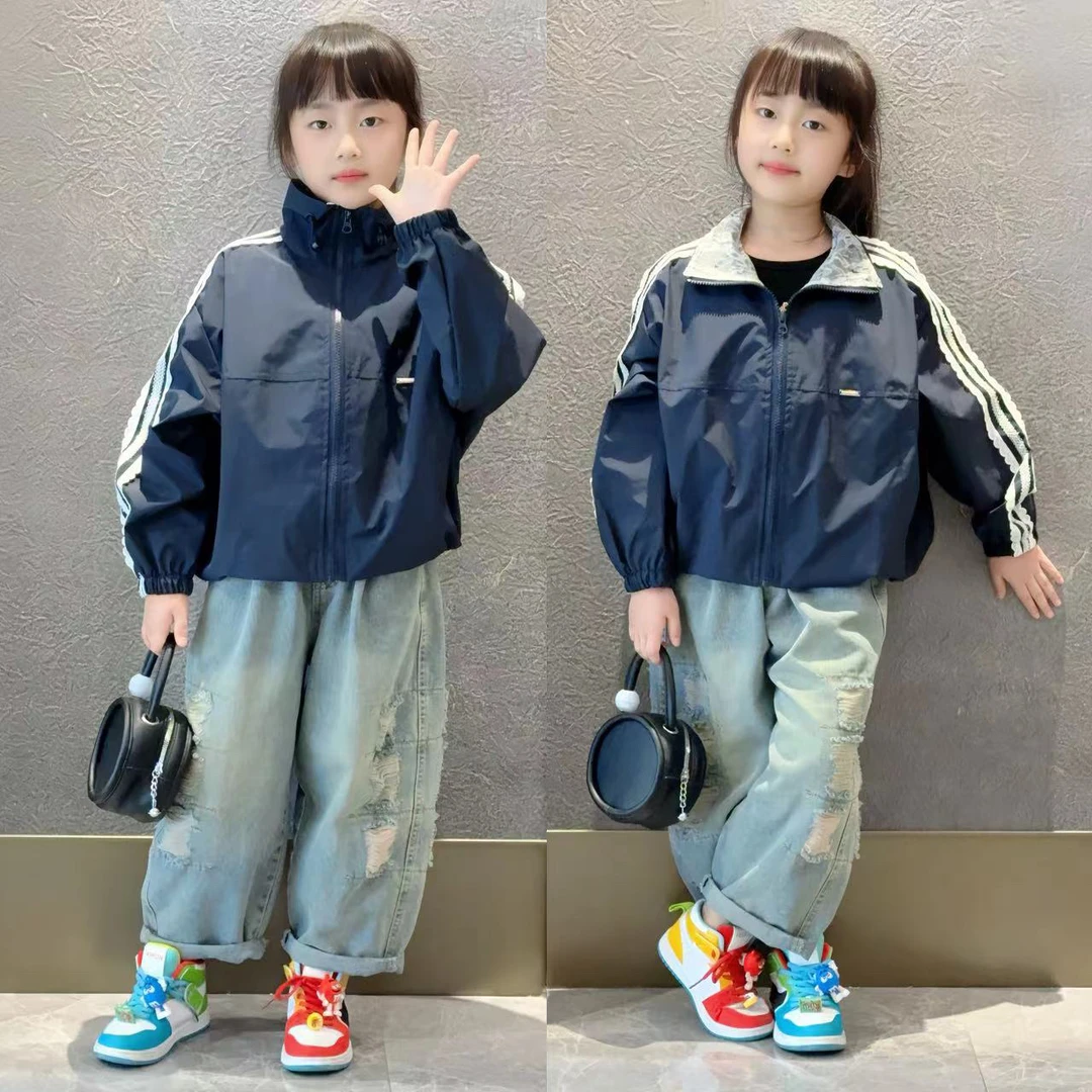 女童外套2025春秋新款中大儿童休闲上衣洋气宽松女孩春装衣服韩范