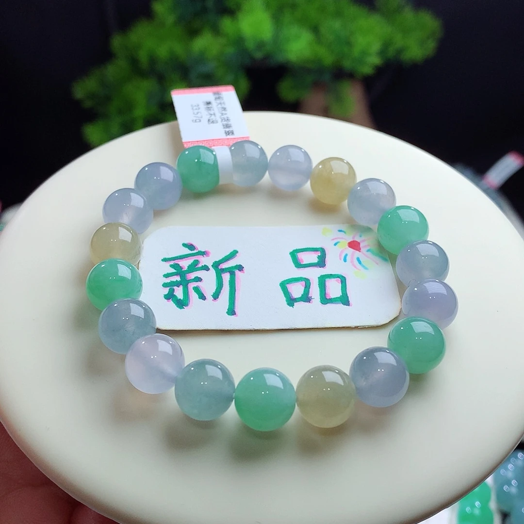未镶嵌手串翡翠上新！冰多宝手串 卡10mm