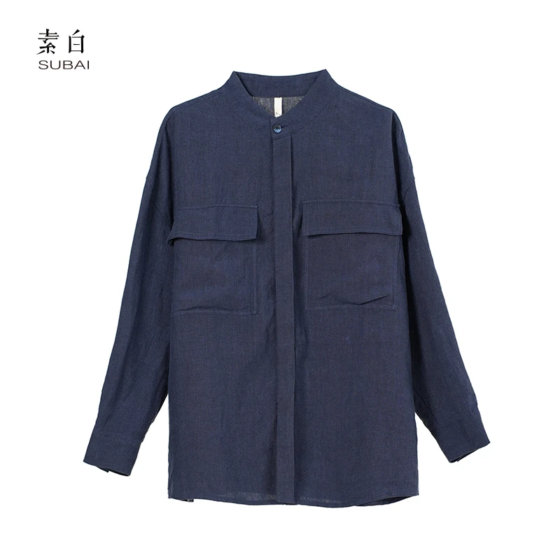 素白亚麻工装上衣SB2506KY01741