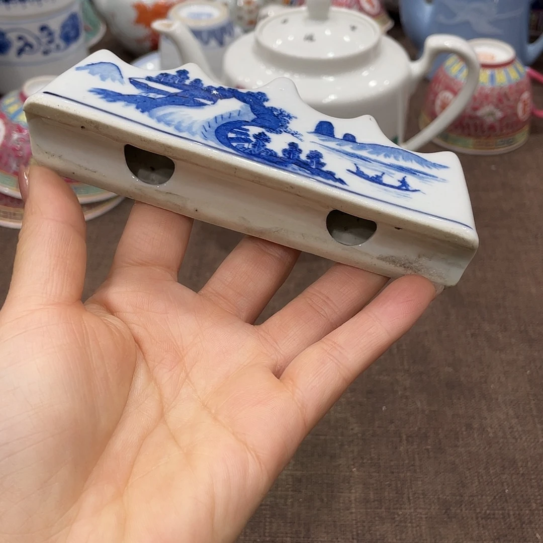 瓷片景德镇青花笔架