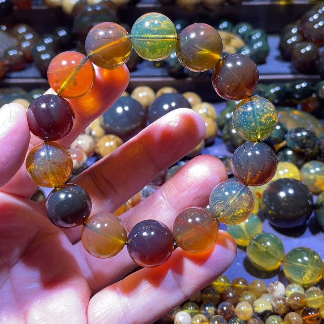 琥珀未镶嵌手链天然