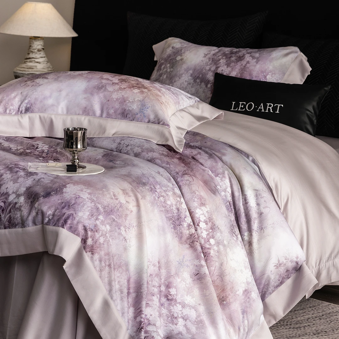 高端正品莱赛尔天丝数码印花四件套轻奢高颜值凉感丝滑床单被套罩