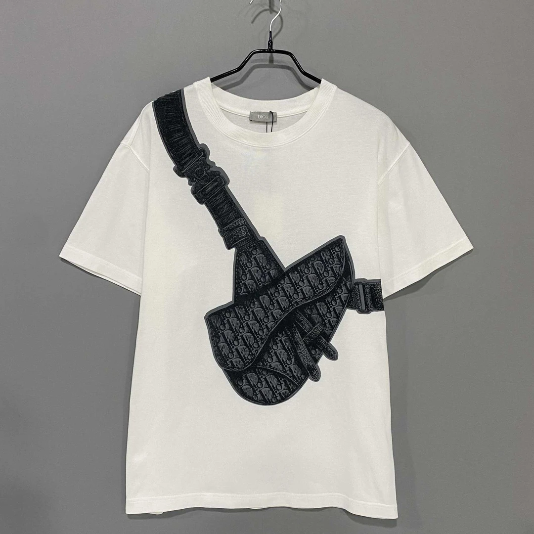 99新 DIOR/迪奥 白色马鞍包logo短袖/99新/M码/14941