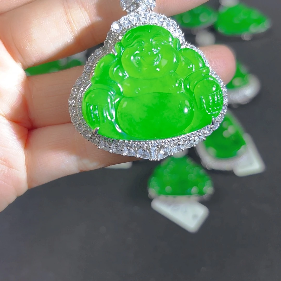 翡翠银S925镶嵌吊坠(不含链)