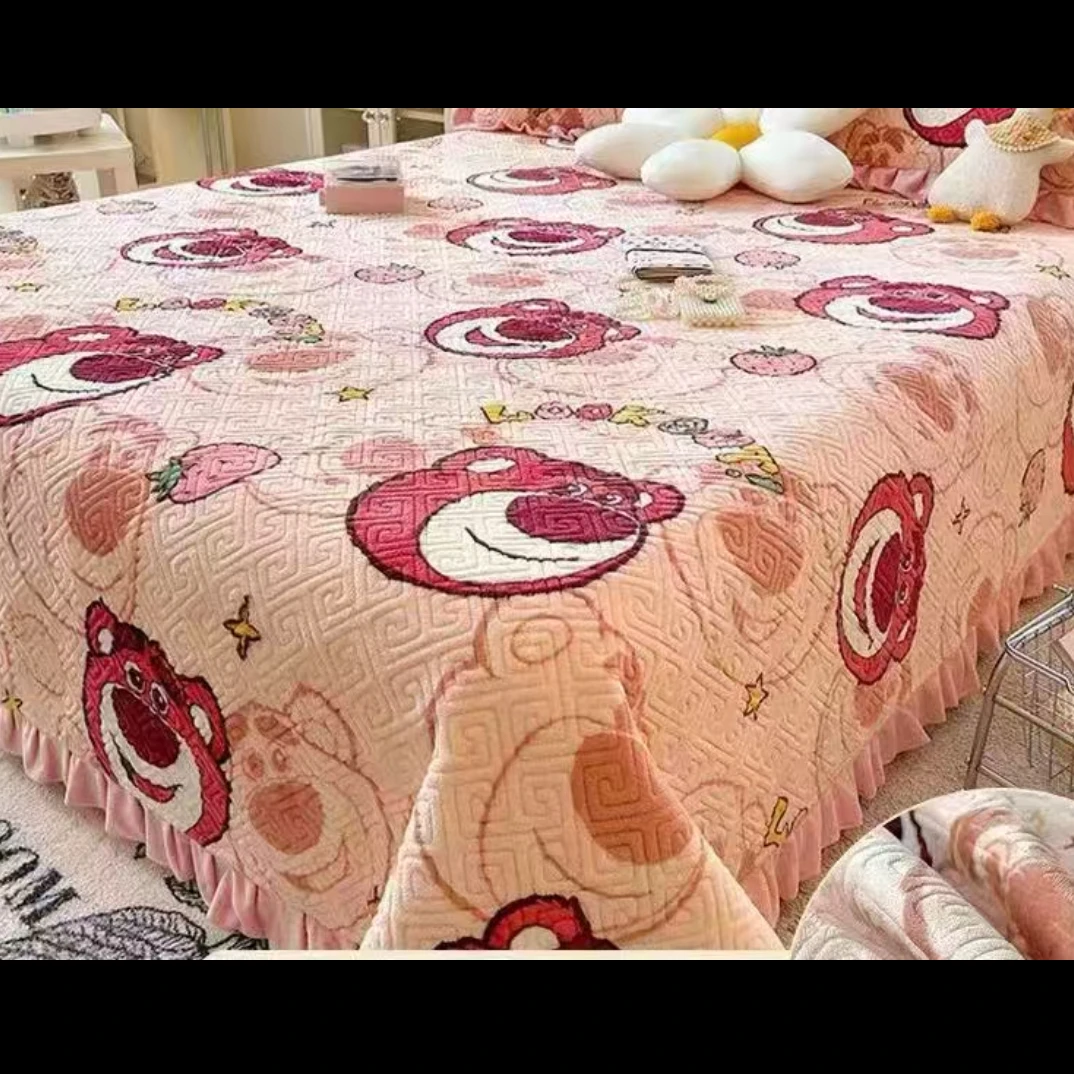 小六家-新款牛奶绒床盖