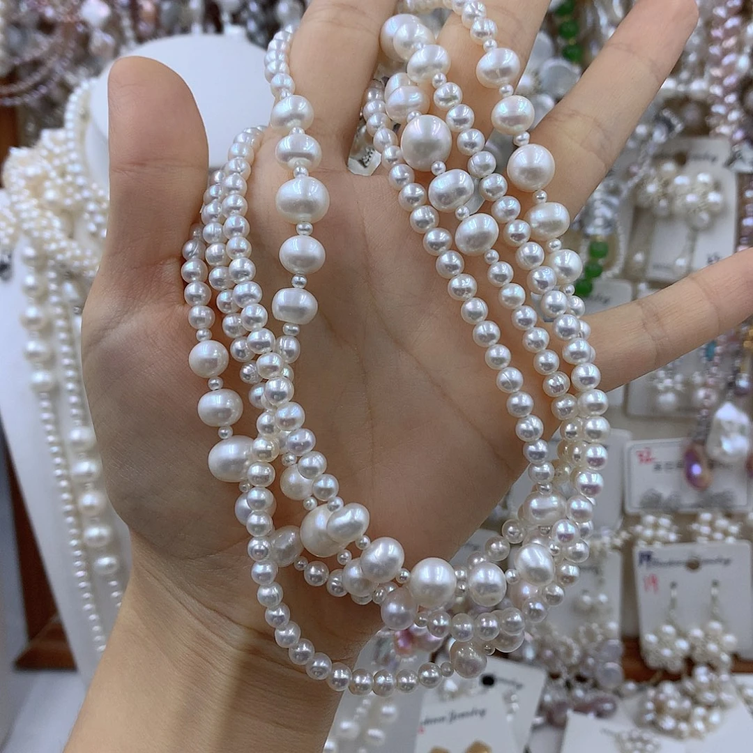 米***子淡水珍珠银S925镶嵌项链耳饰