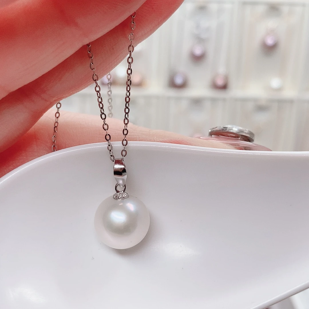 淡水珍珠吊坠(不含链)银S925镶嵌