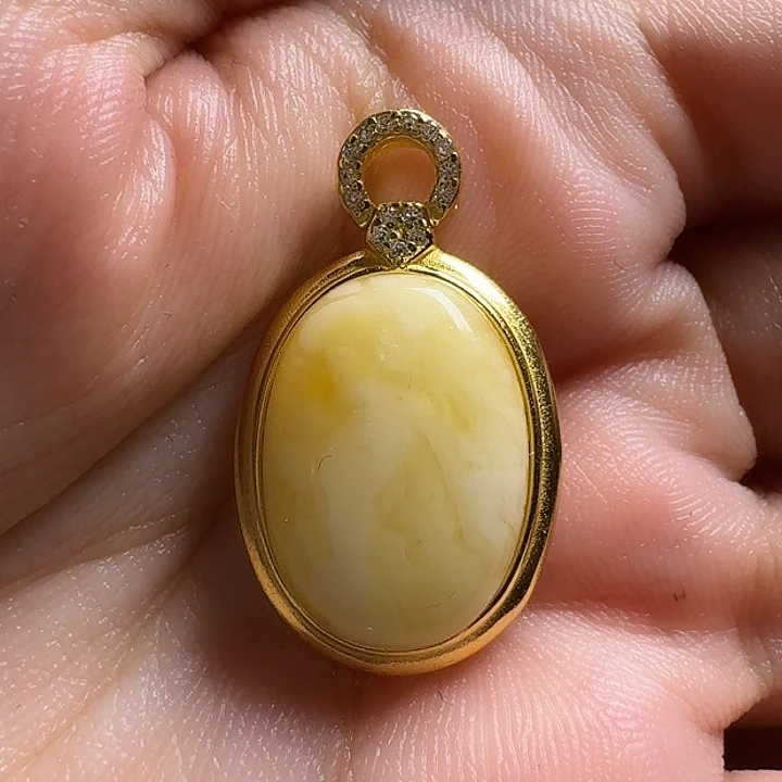 蜜蜡银S925镶嵌吊坠(不含链)吊坠