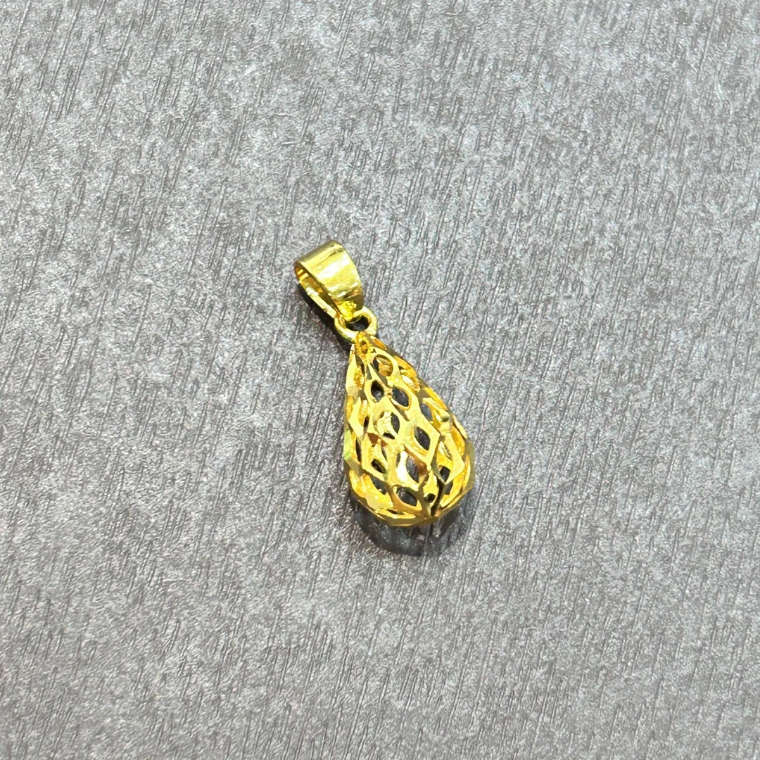 【店长专享】足金999投资金攒黄金镂空水滴ZBHJD1342克重多退少补